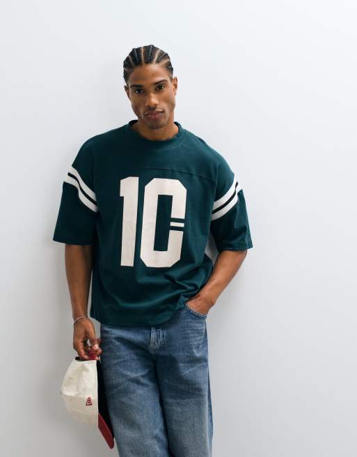 ASOS DESIGN - Recht oversized sport T-shirt in donkergroen, 3 van 5