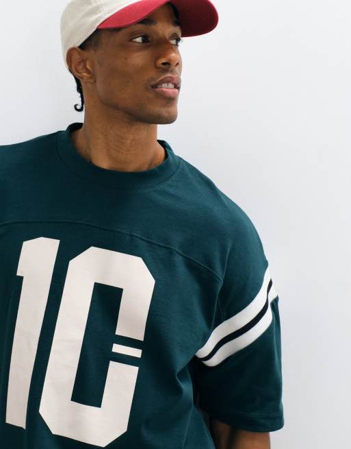 ASOS DESIGN - Recht oversized sport T-shirt in donkergroen, 4 van 5