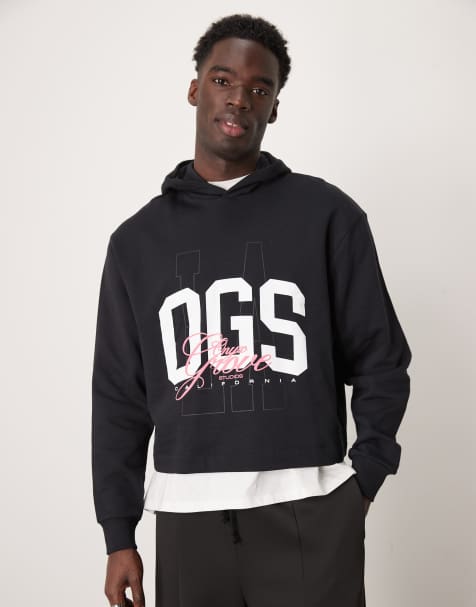 ASOS DESIGN - Recht oversized sweatshirt met atletische print in gemêleerd grijs - view 1