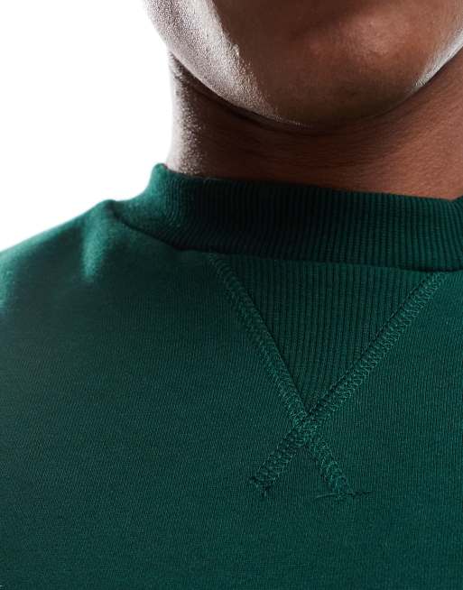 ASOS DESIGN - Recht oversized sweatshirt van premium 400gsm zware stof in donkergroen, 4 van 4