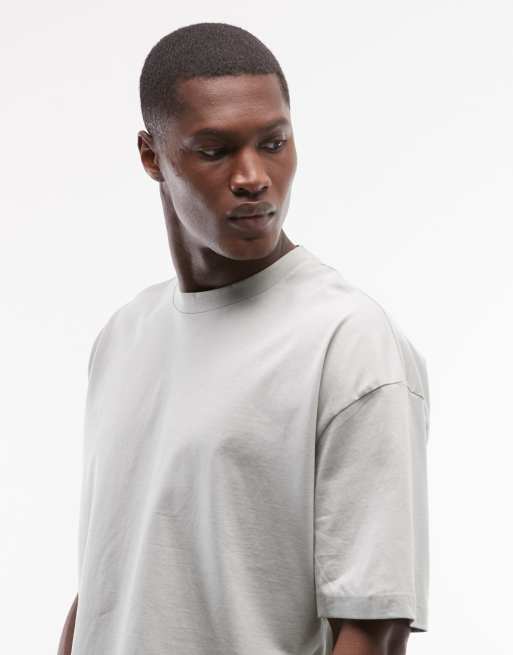 ASOS DESIGN - Recht oversized T-shirt met dobbelstenenprint in grijs, 3 van 5