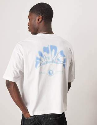 ASOS DESIGN - Oversized T-shirt In Zwart Met Hemelse Print Op De Voor En Achterkant