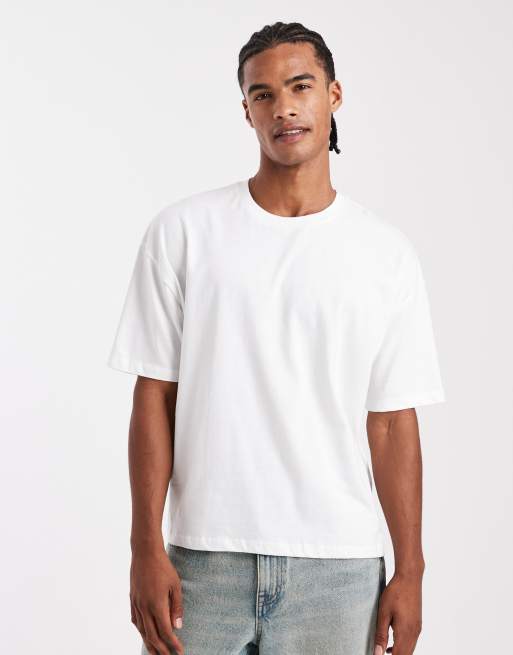 ASOS DESIGN - Recht oversized T-shirt met grafische landschapsprint in wit, 3 van 5