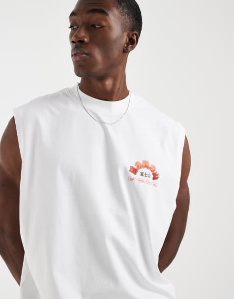 ASOS DESIGN - Recht oversized T-shirt met grafische Mount Fuji-print in wit - view 1
