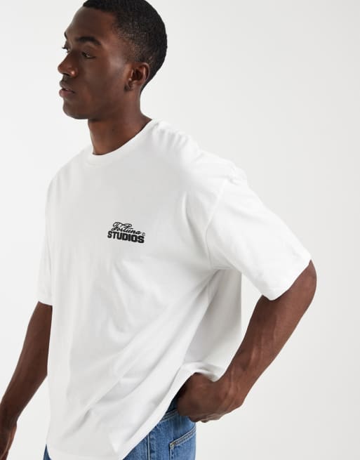 ASOS DESIGN - Recht oversized T-shirt met grafische schoppenprint in wit, 5 van 5