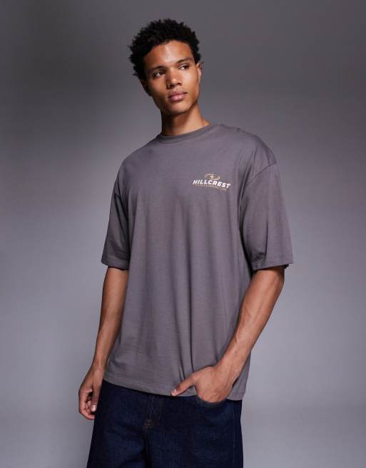 ASOS DESIGN - Recht oversized T-shirt met grafische straatprints in grijs, 3 van 5