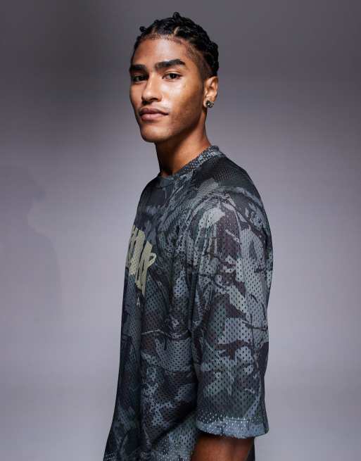 ASOS DESIGN - Recht oversized T-shirt met grafische tekstprint en camouflageprint, 5 van 5