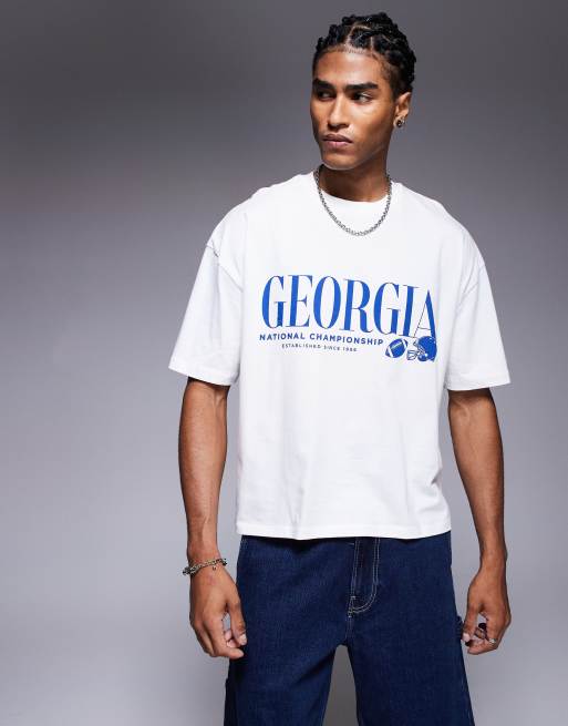 ASOS DESIGN - Recht oversized T-shirt met print in wit, 3 van 4