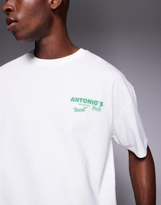 ASOS DESIGN - Recht oversized T-shirt met print in wit, 5 van 5