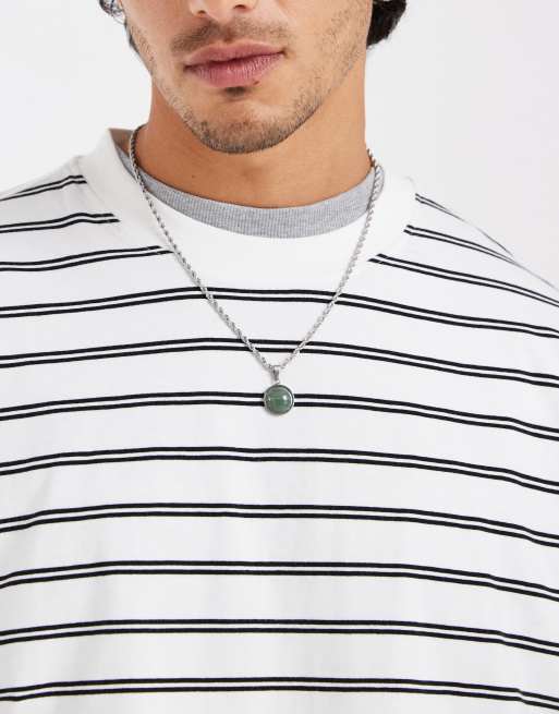 ASOS DESIGN - Recht oversized T-shirt met strepen in crème, 5 van 5