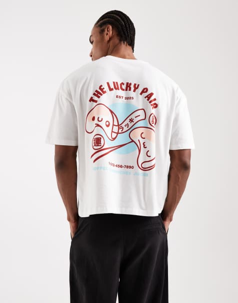 ASOS DESIGN - Recht oversized T-shirt met sushi-print in wit - view 1