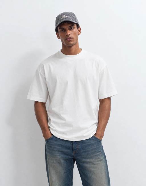 ASOS DESIGN - Recht oversized T-shirt van zware breatheMAX™ katoenmix in wit, 6 van 10