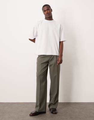 ASOS DESIGN - Recht oversized T-shirt van zware breatheMAX™-stof in witte katoenmix - view 1