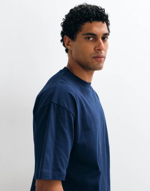 ASOS DESIGN - Recht oversized T-shirt van zware stof in marineblauw, 3 van 10