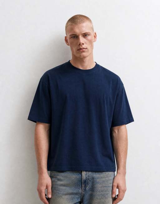ASOS DESIGN - Recht oversized T-shirt van zware stof in marineblauw, 6 van 10