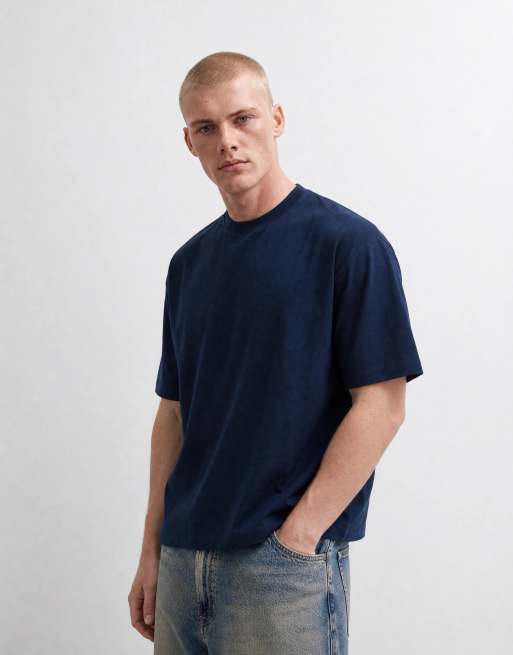 ASOS DESIGN - Recht oversized T-shirt van zware stof in marineblauw, 9 van 10