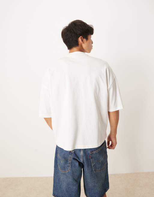 ASOS DESIGN - Recht oversized T-shirt van zware stof met fruitprint in gebroken wit , 4 van 4