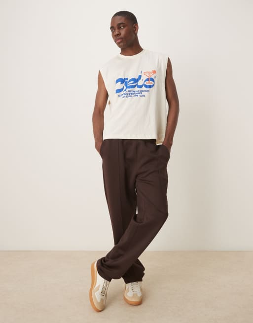 ASOS DESIGN - Recht oversized tanktop met bolle print in tofu wit, 2 van 4