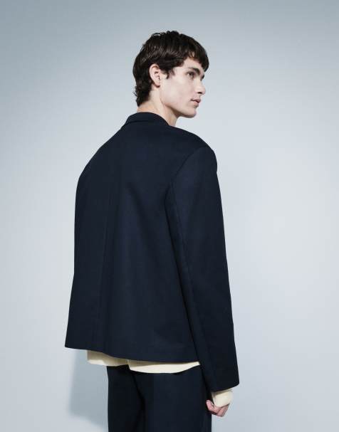 ASOS DESIGN - Recht pak van keperstof in marineblauw - view 1