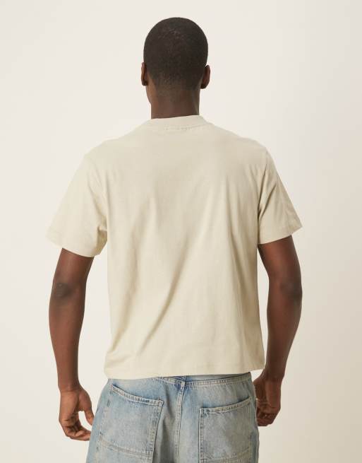 ASOS DESIGN - Recht T-shirt met grafische straatprint in beige, 4 van 4