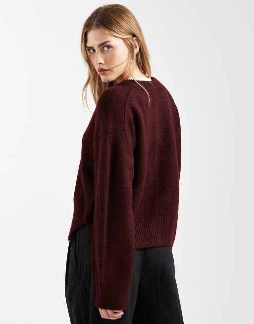 ASOS DESIGN - Recht vest met ronde hals en zijsplit in paars, 4 van 4