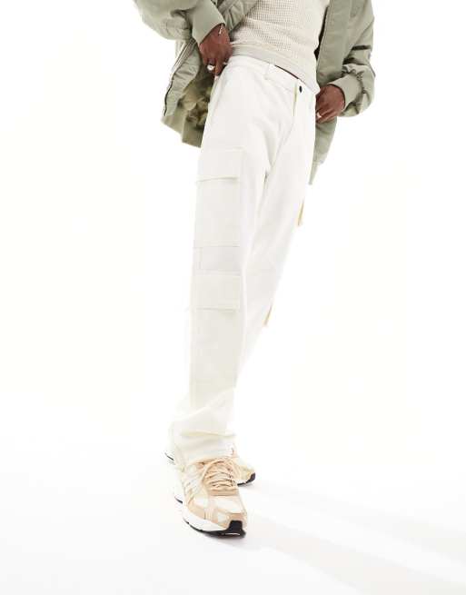 ASOS DESIGN - Rechte cargobroek in stone