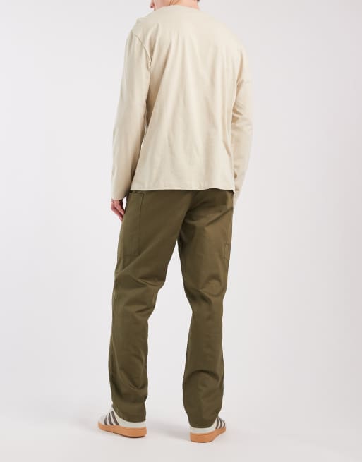 ASOS DESIGN - Rechte cargobroek van slubby twill in kaki, 2 van 5