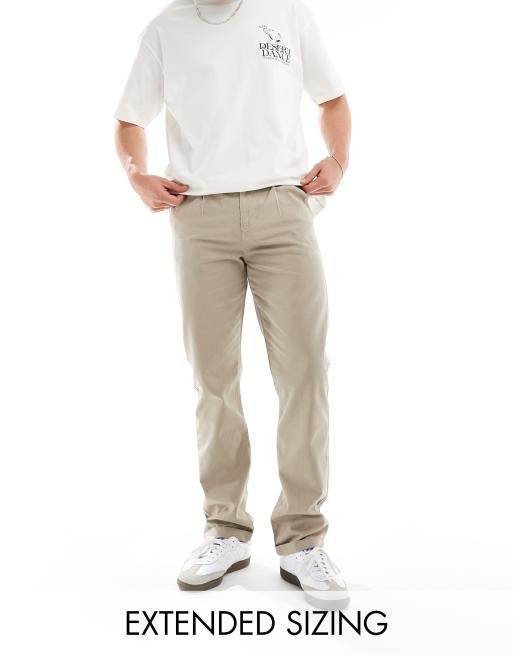 ASOS DESIGN - Rechte chino in beige wassing