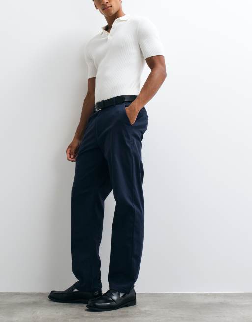 ASOS DESIGN - Rechte chino in marineblauw, 2 van 5