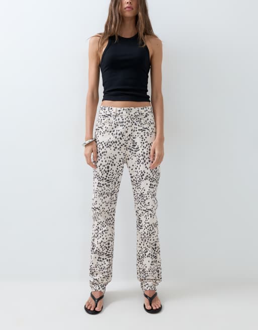 ASOS DESIGN - Rechte cropped jeans in jaren 90-stijl met dalmatiërprint, 5 van 5