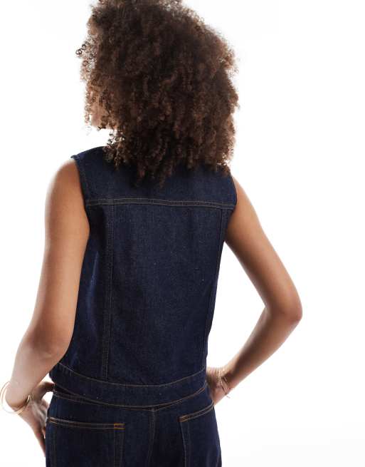 ASOS DESIGN - Rechte denim western gilet in indigo, 4 van 4