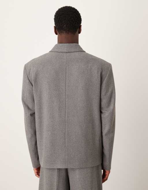 ASOS DESIGN - Rechte double breasted colbert met knoopsluiting in antracietgrijs, 3 van 5