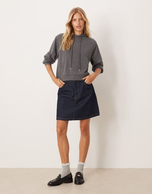 ASOS DESIGN - Rechte hoodie met schoudervullingen in antracietgrijs, 2 van 4