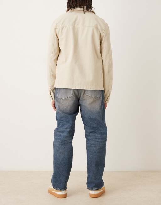ASOS DESIGN - Rechte jeans in blauw met donkerblauwe wassing, 2 van 5