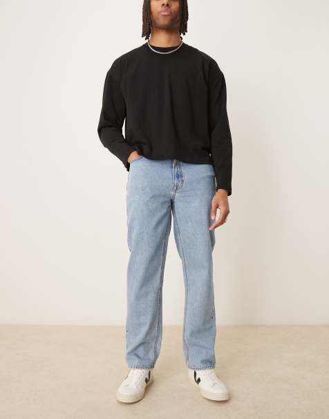 ASOS DESIGN - Rechte jeans in lichte wassing blauw - view 1