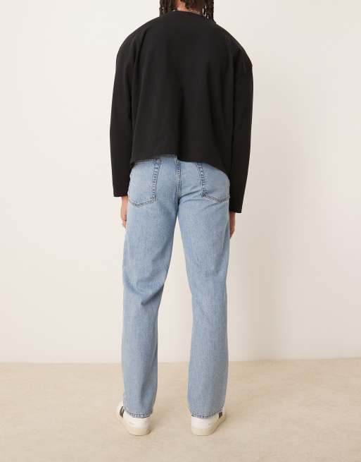 ASOS DESIGN straight jean in light wash blue