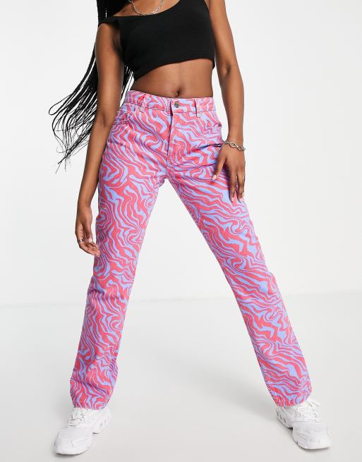 ASOS DESIGN - Rechte jeans met halfhoge taille in dierenprint, 3 van 4