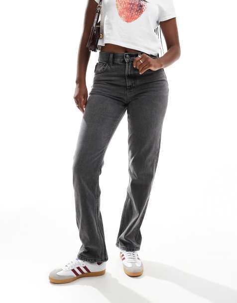 ASOS DESIGN - Rechte jeans met halfhoge taille in grijs - view 1