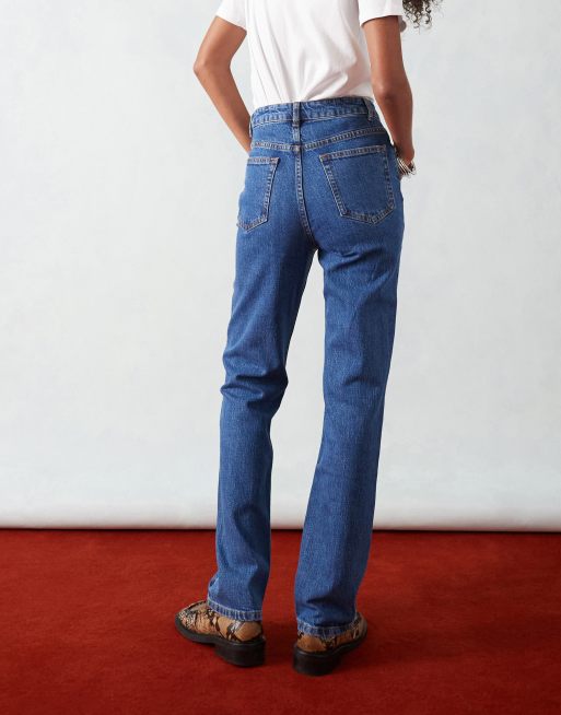 ASOS DESIGN - Rechte jeans met hoge taille in fel middenlichtblauw, 2 van 5