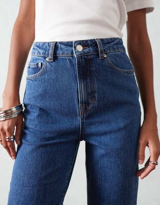 ASOS DESIGN - Rechte jeans met hoge taille in fel middenlichtblauw, 3 van 5