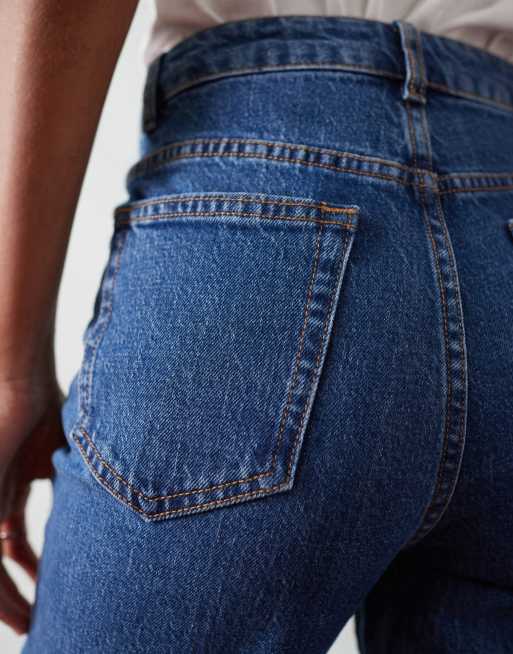ASOS DESIGN - Rechte jeans met hoge taille in fel middenlichtblauw, 5 van 5