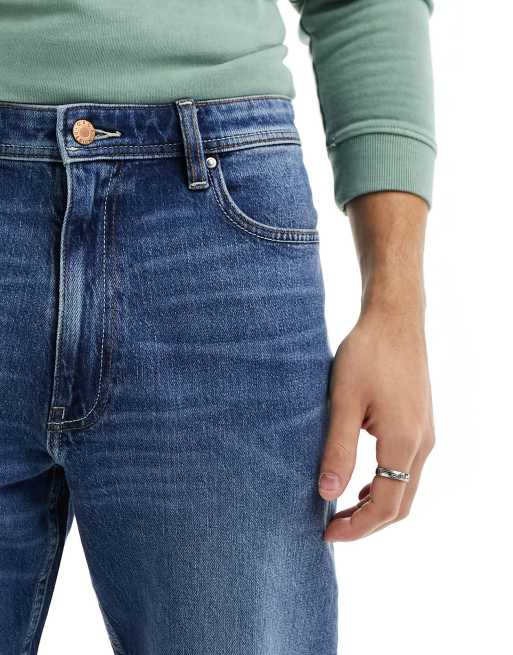 ASOS DESIGN - Rechte jeans met stretch in blauw met mid-wash, 3 van 5