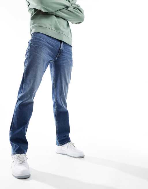 ASOS DESIGN - Rechte jeans met stretch in blauw met mid-wash, 5 van 5