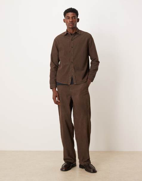 ASOS DESIGN - Rechte losse broek van corduroy in bruin, deel van co-ord set - view 1
