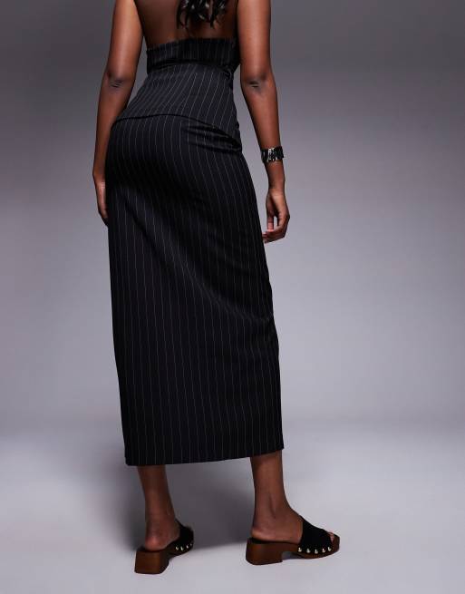 ASOS DESIGN - Rechte maxi rok in krijtstreep, deel van co-ord set, 4 van 5