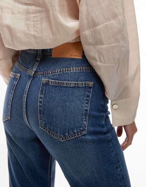 ASOS DESIGN - Rechte smalle jeans met hoge taille in donker middenblauw , 5 van 5