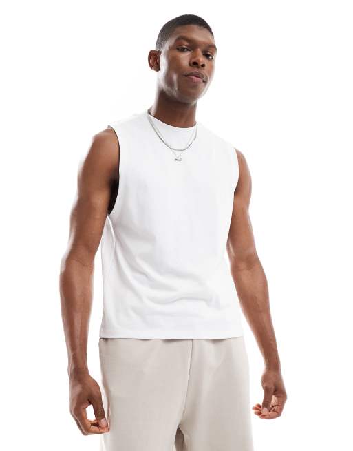 ASOS DESIGN - Rechte tanktop in wit