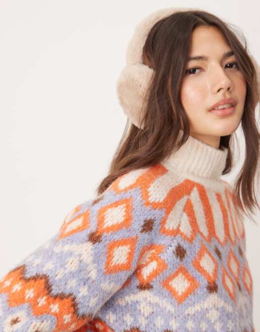 ASOS DESIGN - Rechte trui met fairisle motief en hoge hals, 2 van 4