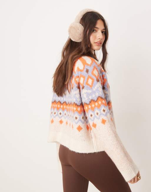 ASOS DESIGN - Rechte trui met fairisle motief en hoge hals, 4 van 4