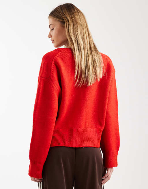 ASOS DESIGN - Rechte vest met ronde hals en zijsplit in rood, 4 van 4